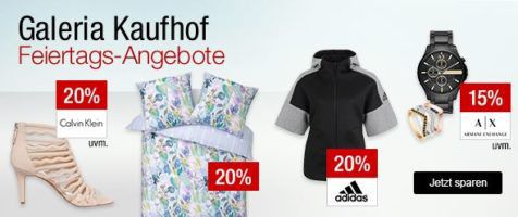 Galeria Kaufhof Sonntagsangebote   z.B. 20% Rabatt auf Handtaschen, Töpfe, Geschirr und Co., Roseweine und mehr ...