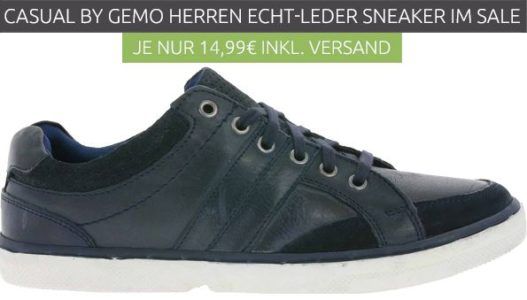 Casual BY GEMO Rarthi Herren Echtleder Sneaker Restgrößen für je 14,99€