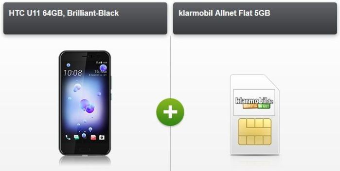 HTC U11 und andere top Smartphones + klarmobil Telekom Allnet 5GB Flat für nur 29,85€ mtl.