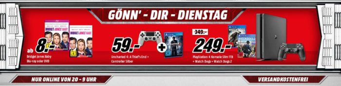 PlayStation 4 Konsolen und Games   uam. im Media Markt Dienstag Sale