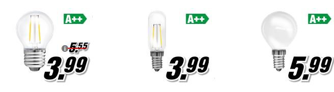 Media Markt LED Aktion: 3 LEDs für 6,66€ oder bis 6 LEDs für 12,66€