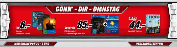 The Elder Scrolls Online: Morrowind [PS4, XBox one] Bundle z.B. mit Controller für 79€   uam. im Media Markt Dienstag Sale