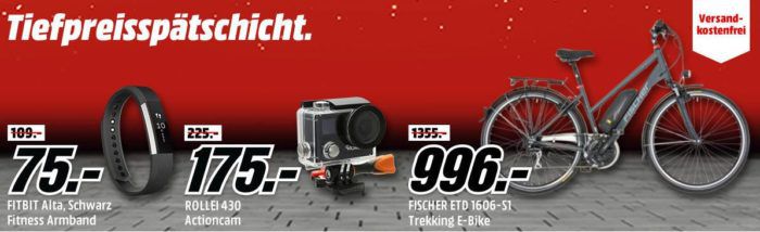 Media Markt Mega Tiefpreisspätschicht   günstige Smartphones + Wearables, E Bikes + Boards, Foto Zubehör, Grills, Haushaltswaren ...