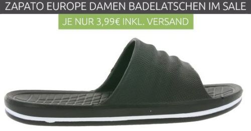 ZAPATO EUROPE Damen Badelatschen in Schwarz oder Pink für je nur 3,99€