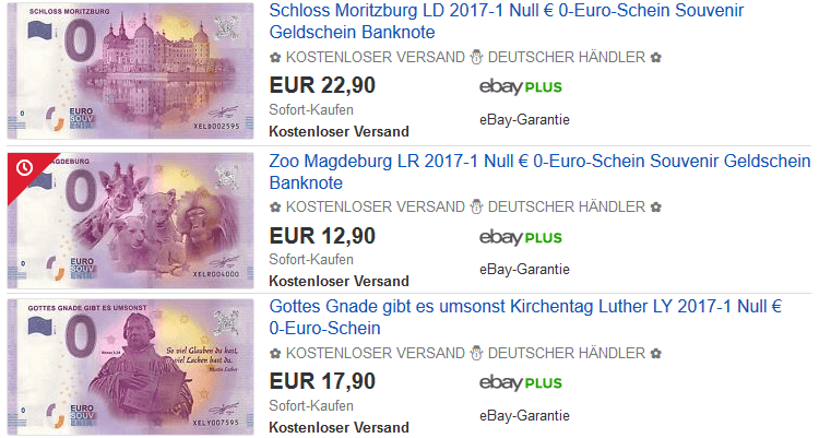 0 Euro Schein in Deutschland offiziell erhältlich