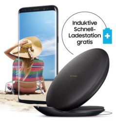 Samsung S8 + wireless Charger + O2 Allnet + SMS 6GB Flat bis 225Mbit/s + endlos surfen mit 1Mbits für nur 39,99€ mtl.