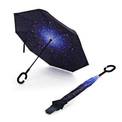 Regenschirm mit Windschutz & umgekehrter Öffnung für 12,33€