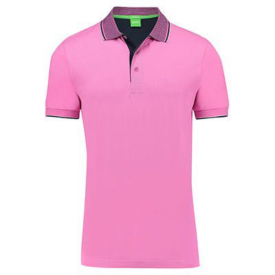 BOSS GREEN Herren Poloshirt Paddos Regular Fit Kurzarm Lila für 39,92€ (statt 50€)