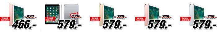 Media Markt: Apple iPad Sale   z.B. Apple iPad Pro WiFi 128 GB für 579€