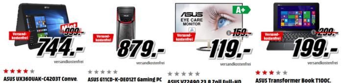 Media Markt ASUS Tiefpreisspätschicht   günstige Notebooks, Convertible, Gaming PC und Monitore   TOP