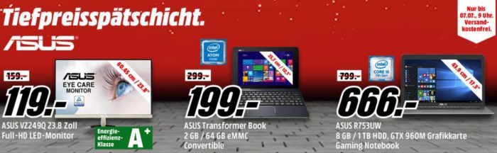 Media Markt ASUS Tiefpreisspätschicht   günstige Notebooks, Convertible, Gaming PC und Monitore   TOP