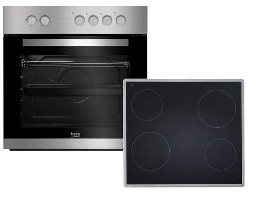 Beko BUC22020X Einbauherd Set mit Glaskeramik Kochfeld für 253€