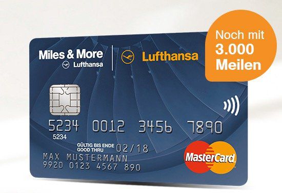 Miles & More Blue World Mastercard mit 3.000 Prämienmeilen + 50€ Lufthansa Gutschein