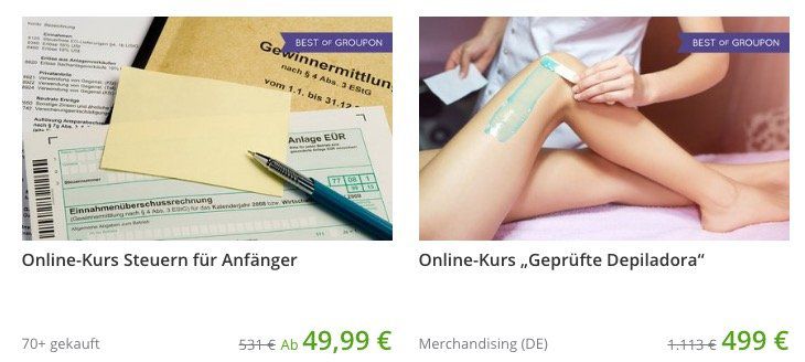 20% Rabatt auf Online Kurse bei Groupon