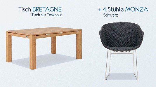 Villeroy & Boch Sitzgarnituren   z.B. Tisch + 4 Stühle für 1.558,50€ (statt 2.562€)