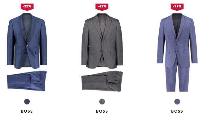 Anzüge von BOSS, Hilfiger und Co. günstig dankt 15% Rabatt im engelhorn Shop