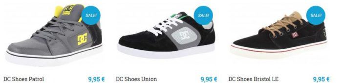 DC Damen und Herren Schuhe in Restgrößen für 9,95€