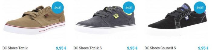 DC Damen und Herren Schuhe in Restgrößen für 9,95€