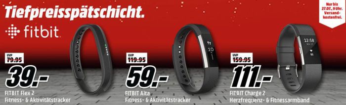 Media Markt FitBit Tiefpreisspätschicht   z. B. FitBit Alta  Activity Tracker für 59€