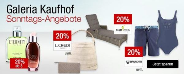 Galeria Kaufhof Sonntagsangebote   z.B. 15% Rabatt auf Uhren, Rum und Tequila   20% Rabatt auf Gläser und Bestecke von Villeroy & Boch