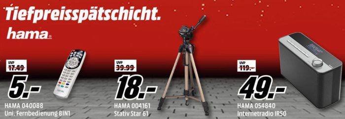 Media Markt HAMA Tiefpreisspätschicht   Internet Radio IR50 für nur 49€  und mehr Angebote