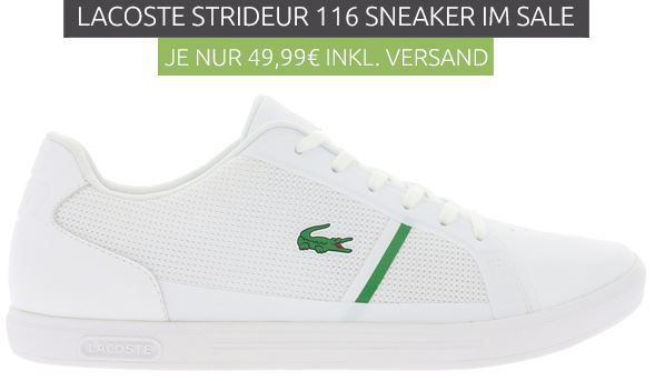 Lacoste STRIDEUR 116 1 SPM Sneaker in Weiß oder Blau statt 75€ für je 49,99€