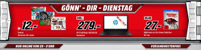 PS4 Slim 1TB mit Gratis: Call of Duty + Thats You! + Prey + Watch Dogs 1 + 2 statt 339€ für 255€ uam. im Media Markt Dienstag Sale