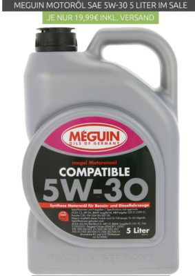 MEGUIN Megol   5L Motorenöl SAE 5W 30 für 19,99€