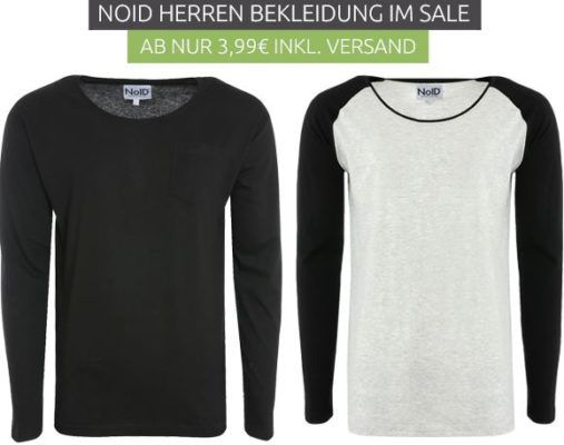 NoID Herren Sale: günstige Shirts, Tank Tops, Baseball Langarm Shirts   z.B. NoID Longsleeve Shirt statt 25€ für 7,99€