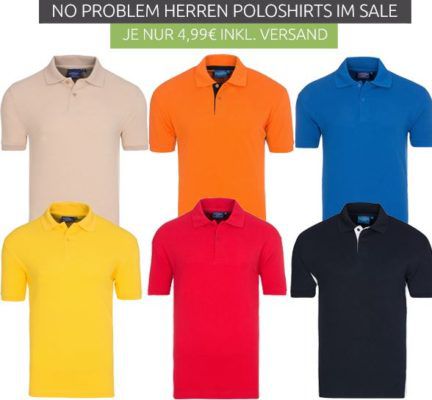 No Problem Sportswear   Garros Herren Polosshirts für je 4,99€
