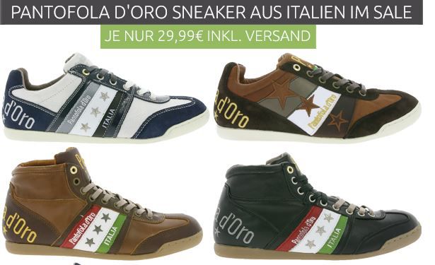 Pantofola DOro   Leder Sneaker Restgrößen statt 79€ für 29,99€