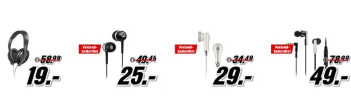 Media Markt Sennheiser Tiefpreisspätschicht   z. B. Sennheiser CX 5.00 G Kopfhörer statt 65€ für 49€