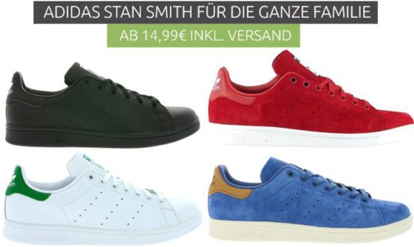 adidas Stan Smith Sneaker Kinder ab 14,99€   Herren Sneaker statt 80€ für 39,99€