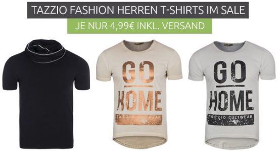 Tazzio Motiv oder Logo Herren T Shirts für je nur 4,99€ (statt 15€)