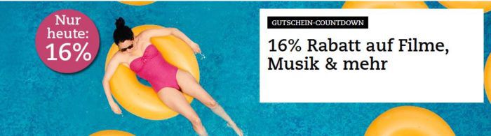 Thalia mit 16% Rabatt auf Musik, Blu rays und DVDs bis Mitternacht!