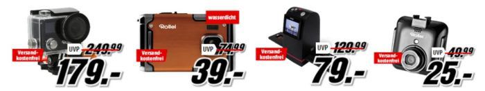 Media Markt Rollei Tiefpreisspätschicht   z. B. Rollei Actioncam 415 + Zubehör Set für 69€