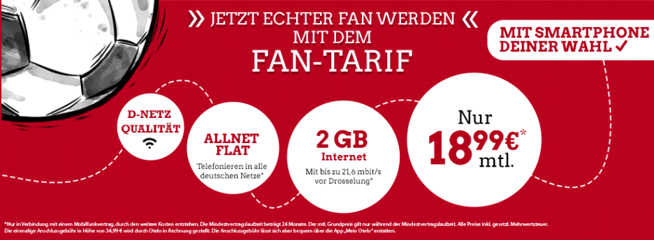 Eintracht Fantarif   Allnet Flat mit 3GB für 18,99€ mtl. mit verschiedenen Smartphones   z.B. iPhone SE 32 GB für 29€