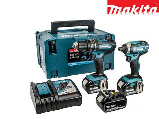 Makita Combo Set DLX2131JX1   Bohr  und Schlagschrauber + 3 Akkus in Koffer für 278,90€ (statt 327€)