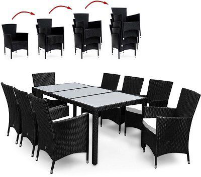 17 teilige Deuba Polyrattan Sitzgruppe in Schwarz ab 331,46€ (statt 449€)