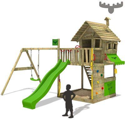 Fatmoose GroovyGarden Combo XXL Spielturm mit Kletternwand, Rutsche und Schaukel für 699,95€ (statt 782€)