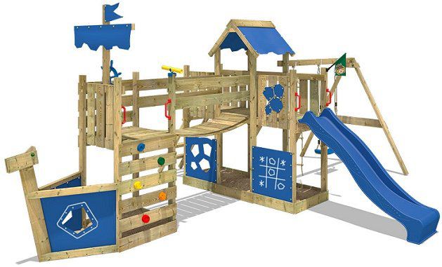 WICKEY ArticFlyer   Spielhaus mit Kletterturm, Schaukel und Rutsche für 599,95€ (statt 720€)