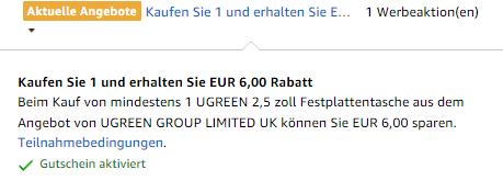 UGREEN Festplattentasche für 4,99€