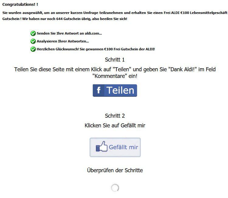 News: Der ALDI Gutschein ist ein Fake