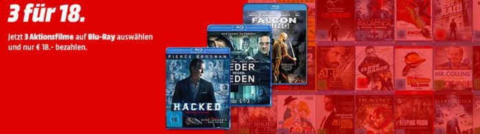Media MArkt: 3 Actionfilme auf Blu ray für 18€