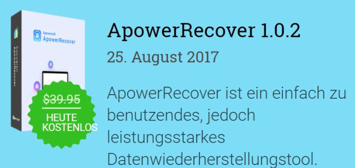 Nur für kurze Zeit: ApowerRecover Jahreslizenz kostenlos