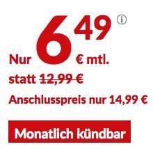 o2 Allnet + SMS Flat mit 1GB LTE und Europa-Paket (inkl. Schweiz mit 300MB) für 6,49€ mtl. - monatlich kündbar! o2 Allnet + SMS Flat mit 1GB LTE und Europa Paket (inkl. Schweiz mit 300MB) für 6,49€ mtl. monatlich kündbar!