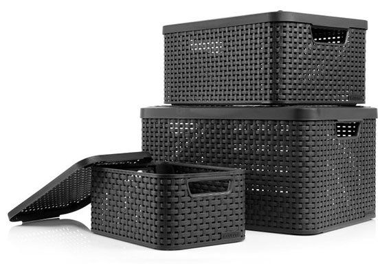 3er Set Curver Aufbewahrungsboxen im Rattan Design für 26,99€ (statt 34€)