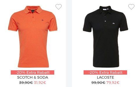 Poloshirt Sale bei About You mit bis zu 30% Extra Rabatt + 20% Gutschein ab 75€ + VSK frei