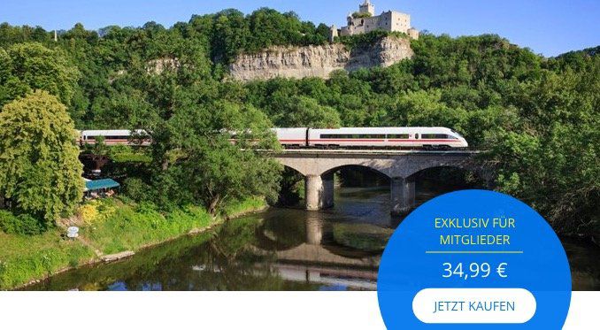 Travelzoo Bahn Ticket mit 2 einfache Bahnfahrten (ICE/IC/EC) für nur 34,99€ + Kinder bis 5 und Familienkinder bis 14 reisen kostenlos