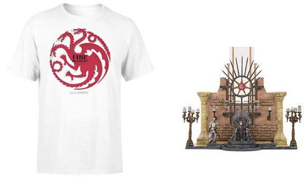 Game of Thrones Targaryen Fire and Blood T Shirt + Thronsaal und Eiserner Thron Bauset für 11,49€ (statt 39€)